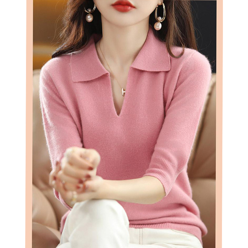 Ανοιξιάτικο φθινόπωρο Κορεάτικο στυλ Μασίφ απλό πουλόβερ Κορυφαία γυναικεία κομψή μόδα Πλεκτό πουλόβερ γυναικεία ιδιοσυγκρασία πουλόβερ