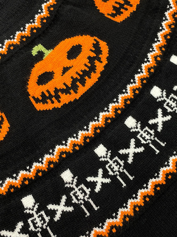 Ženski džemper s gotičkim uzorkom bundeve i duhova za Noć vještica Jesenski topli pleteni džemper dugih rukava, ženski božićni džemper 2023.