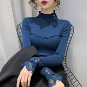 Ženski pulover 2021. Čipkana dolčevita pulover s kićankama Žensko donje rublje Jesen Zimska odjeća Popularno višestruko H638