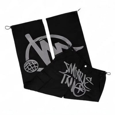 Minus Two Cargo Harajuku vabaaja vaba punk rock sirge laia säärega püksid tänavarõivad Y2K Cargo Pant retro tänavatrendi kombinesoonid