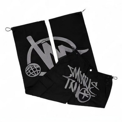 Minus Two Cargo Harajuku vabaaja vaba punk rock sirge laia säärega püksid tänavarõivad Y2K Cargo Pant retro tänavatrendi kombinesoonid