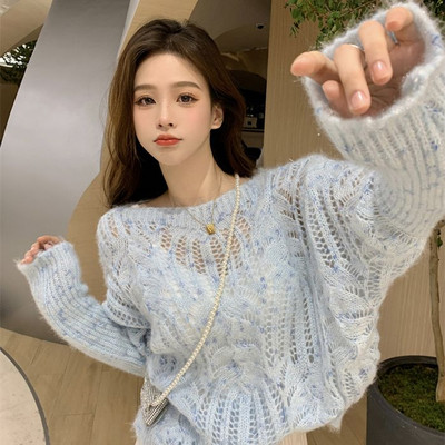 Udobni puloveri Ženski retro nježni izdubljeni dizajn Slatka, elegantna ulična odjeća Sviter Ženski Ležerni Hot Sale Popularni djevojački šik