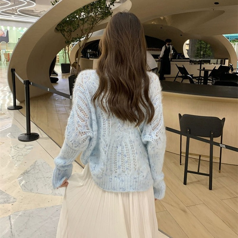 Udobni puloveri Ženski retro nježni izdubljeni dizajn Slatka, elegantna ulična odjeća Sviter Ženski Ležerni Hot Sale Popularni djevojački šik