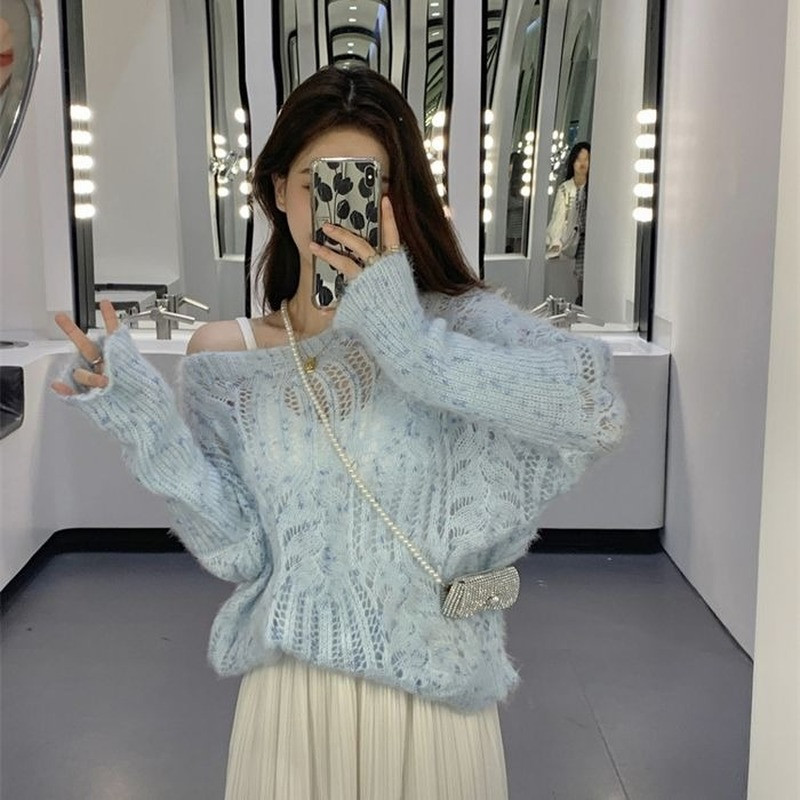 Udobni puloveri Ženski retro nježni izdubljeni dizajn Slatka, elegantna ulična odjeća Sviter Ženski Ležerni Hot Sale Popularni djevojački šik