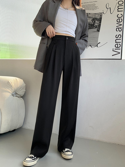 Ležerne široke hlače visokog struka za žene proljeće jesen Nova ženska bijela odijela do poda Hlače Ženske duge hlače