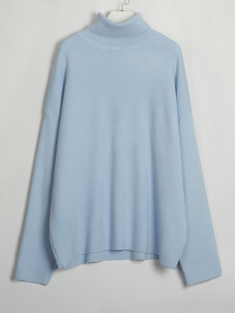 Wixra Γυναικεία Χαλαρά Βασικά Πουλόβερ Μακρύ μανίκι μαλακά ζεστά πουλόβερ Casual πλεκτά τοπ Φθινοπωρινά χειμερινά πλεκτά 2023