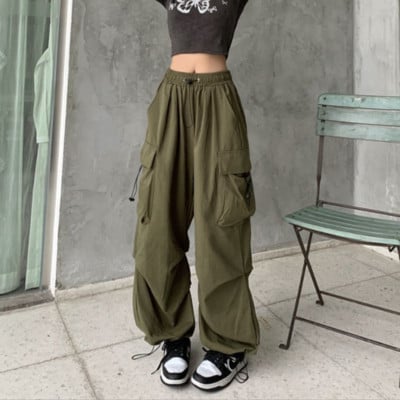 Y2K Női Streetwear Techwear Cargo Koreai Harajuku Baggy ejtőernyős nadrágok férfiaknak melegítőnadrágok széles szárú kocogó nadrágok ruhák