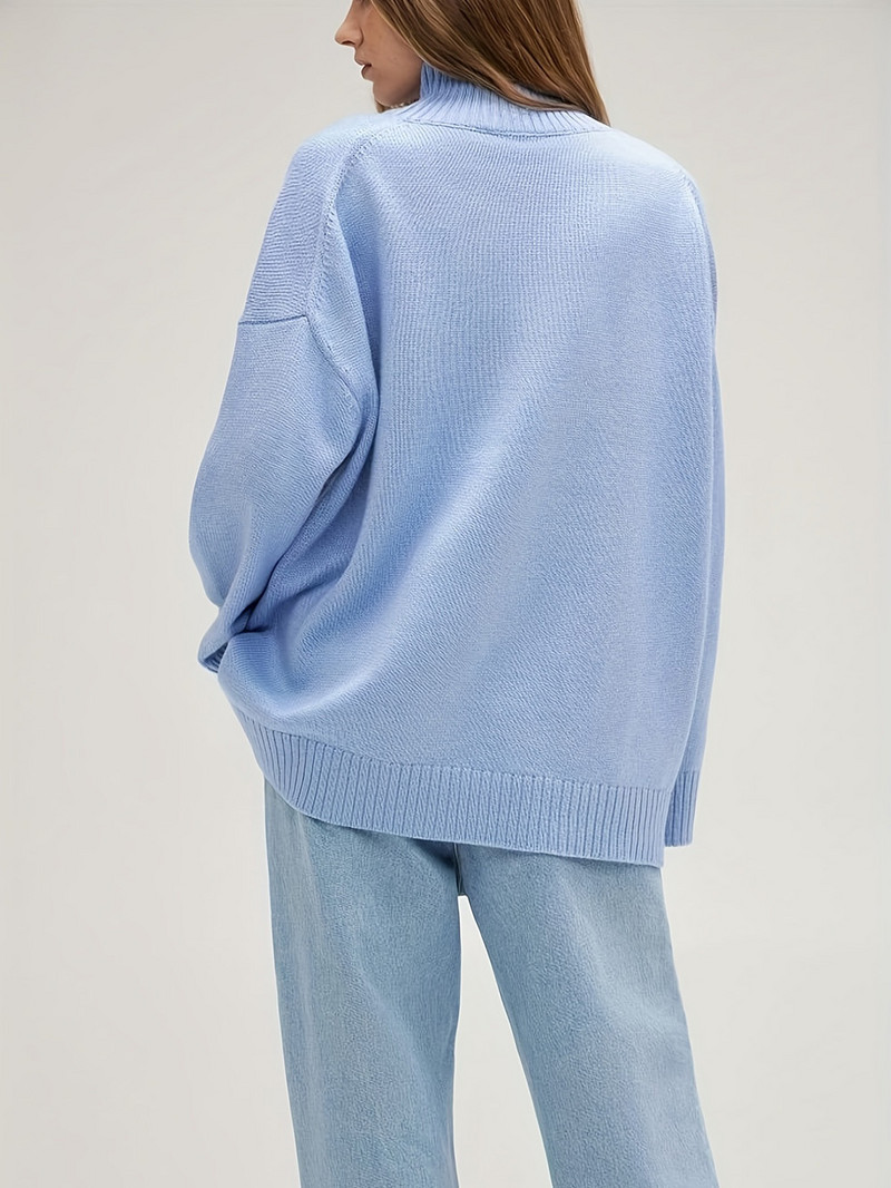 Wixra Ženski pulover Jesen Zima Pulover 2023 Basic dolčevita Oversize Džemper Pleteni džemperi za slobodno vrijeme za žene