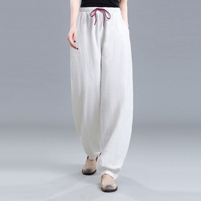 2023 Νέα μόδα για την άνοιξη και το φθινόπωρο, ρετρό τέχνη με ψηλόμεσο κορδόνι, χαλαρό, μονόχρωμο, ευέλικτο γυναικείο παντελόνι από ραπανάκι