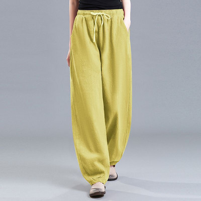 2023 Νέα μόδα για την άνοιξη και το φθινόπωρο, ρετρό τέχνη με ψηλόμεσο κορδόνι, χαλαρό, μονόχρωμο, ευέλικτο γυναικείο παντελόνι από ραπανάκι