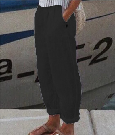 Naiste täispuuvillased linased püksid 2023. aasta suvevintage vabad püksid Pantalon Streetwear Naiste vabaaja elastsed vöökohaga laia säärega püksid