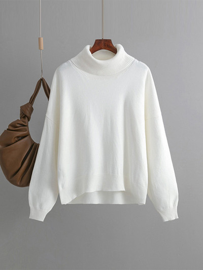 Γυναικεία πλεκτά πουλόβερ TRAF 2022 Χειμερινή μόδα vintage ζιβάγκο φαρδύ πουλόβερ Γυναικείο κομψό, casual μακρυμάνικο πουλόβερ