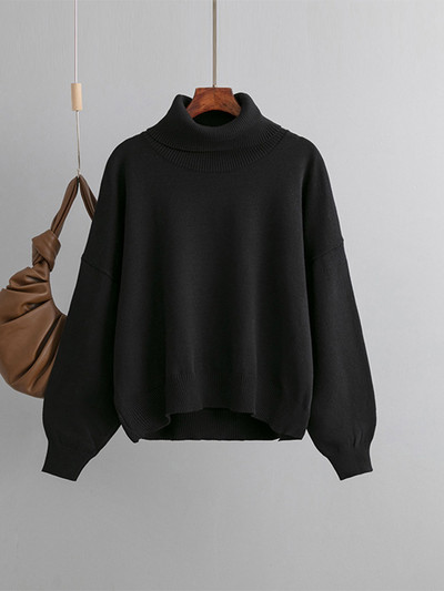 Γυναικεία πλεκτά πουλόβερ TRAF 2022 Χειμερινή μόδα vintage ζιβάγκο φαρδύ πουλόβερ Γυναικείο κομψό, casual μακρυμάνικο πουλόβερ