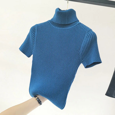 2023. Proljetne pletene majice Ženska majica kratkih rukava Jesen Zima Puloveri s dolčevitom Majica s kratkim rukavima Ženska majica s kratkim rukavima Pletena odjeća