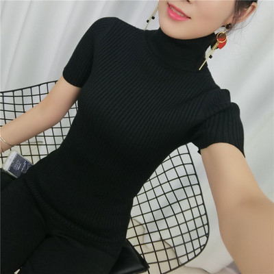 2023. Proljetne pletene majice Ženska majica kratkih rukava Jesen Zima Puloveri s dolčevitom Majica s kratkim rukavima Ženska majica s kratkim rukavima Pletena odjeća