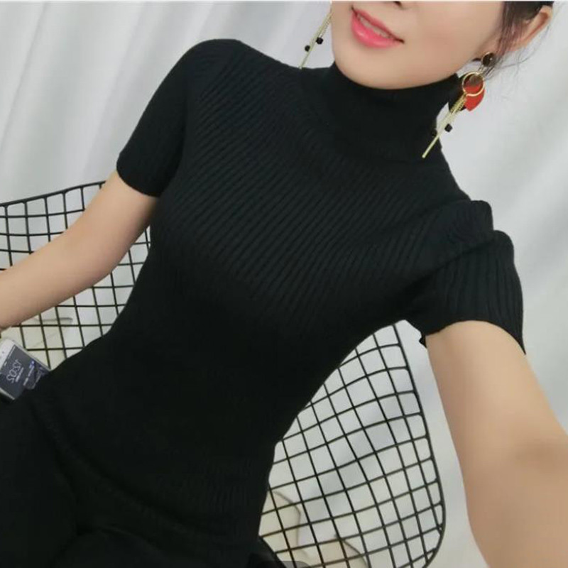 2023. Proljetne pletene majice Ženska majica kratkih rukava Jesen Zima Puloveri s dolčevitom Majica s kratkim rukavima Ženska majica s kratkim rukavima Pletena odjeća