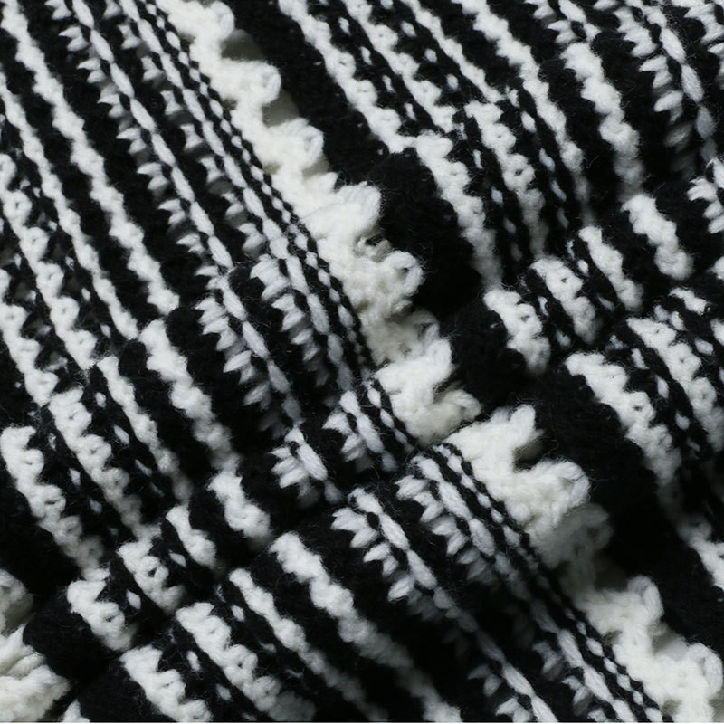 Συνονθύλευμα ριγέ κοντομάνικο πουλόβερ με κούφιο έξω γυναικείο πλεκτό πουλόβερ με λαιμόκοψη Κορέας λεπτές μπλούζες Καλοκαίρι 2023