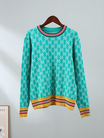 Naiste vintage šikk jacquard kašmiir pikkade varrukatega O-kaelusega silmkoeline pullover-kampsun 2023. aasta sügistalvised naiste vabaaja džemprid