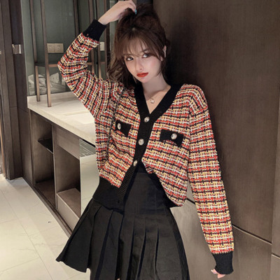 Ženski kardigan u 4 boje, širok, vintage, elegantan karirani dizajn, Harajuku fakultet, proljeće, slobodno vrijeme, svakodnevno, popularno, elegantno, žensko, blagdansko