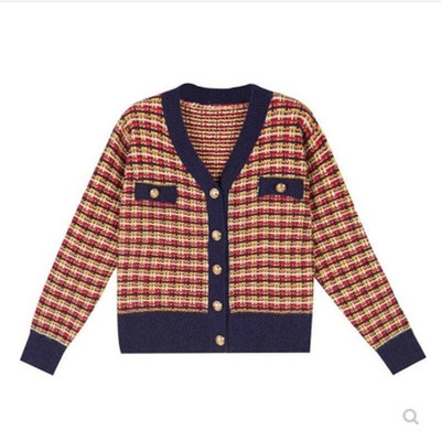 Ženski kardigan u 4 boje, širok, vintage, elegantan karirani dizajn, Harajuku fakultet, proljeće, slobodno vrijeme, svakodnevno, popularno, elegantno, žensko, blagdansko