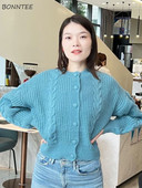 Kardigan Ženski Jednobojni O-izrez Raznoliko Udoban Jednostavan Korejski stil Slobodno vrijeme Ulična odjeća Tanak Jesen Kreativnost Osobnost Novo