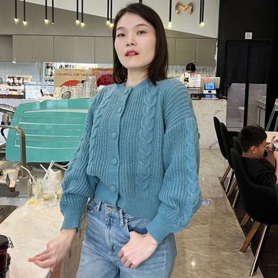 Kardigan Ženski Jednobojni O-izrez Raznoliko Udoban Jednostavan Korejski stil Slobodno vrijeme Ulična odjeća Tanak Jesen Kreativnost Osobnost Novo