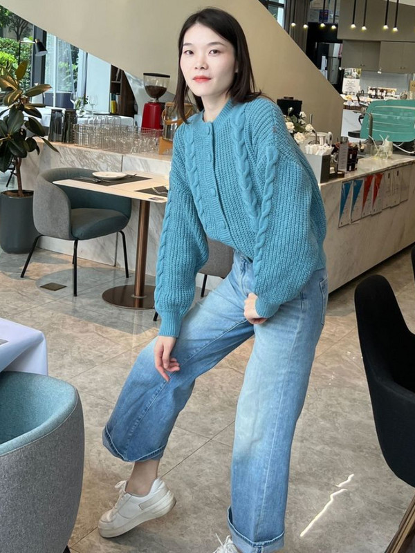 Kardigan Ženski Jednobojni O-izrez Raznoliko Udoban Jednostavan Korejski stil Slobodno vrijeme Ulična odjeća Tanak Jesen Kreativnost Osobnost Novo