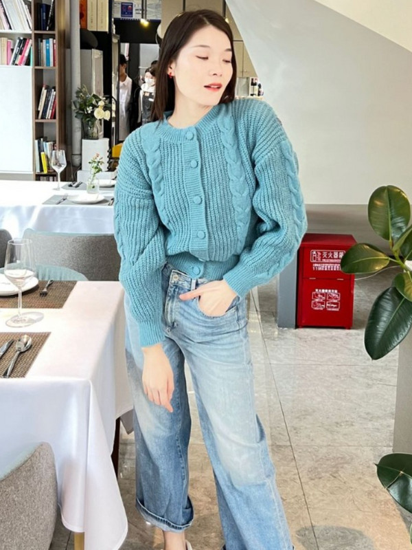 Kardigan Ženski Jednobojni O-izrez Raznoliko Udoban Jednostavan Korejski stil Slobodno vrijeme Ulična odjeća Tanak Jesen Kreativnost Osobnost Novo