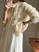 Ζακέτα Γυναικεία Μόδα Χαλαρή Απλό Κομψό Ανοιξιάτικο Καθημερινό All-match Κορεάτικο στιλ Υπέροχο Γυναικείο Γοητευτικό λουλουδάτο τρυφερό λουλούδι
