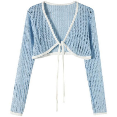 Kardigan za žene Patchwork Slim Fit Ležeran Ljetni skraćeni Tanak Otporan na sunce Raznovrsna osnovna dnevna moda u korejskom stilu Popularno