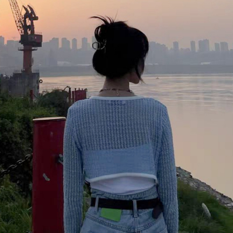 Kardigan za žene Patchwork Slim Fit Ležeran Ljetni skraćeni Tanak Otporan na sunce Raznovrsna osnovna dnevna moda u korejskom stilu Popularno