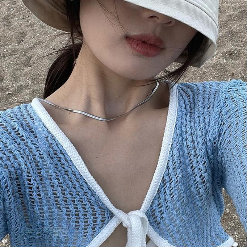 Kardigan za žene Patchwork Slim Fit Ležeran Ljetni skraćeni Tanak Otporan na sunce Raznovrsna osnovna dnevna moda u korejskom stilu Popularno