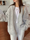 Ζακέτα Γυναικεία Στερεά Χαλαρά Απλή Casual Χοντρό Χειμώνα Harajuku Chic Street Wear Απαλό Ζεστό Βασικό All-Match College Κορεάτικο στυλ BF