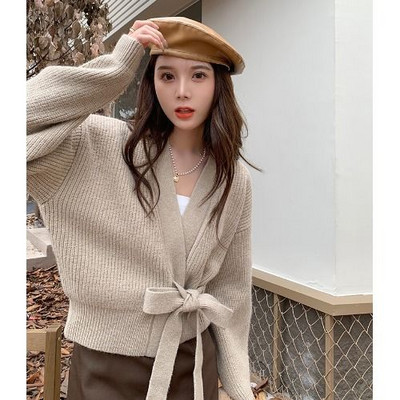 Πλεκτές Ζακέτες Γυναικείες Φθινοπωρινές Απλές Μασίφ Κομψές Casual Χαλαρές Μακρυμάνικα Νέες Παραλαβές Πουλόβερ Γυναικεία OL Style Ins Fashion