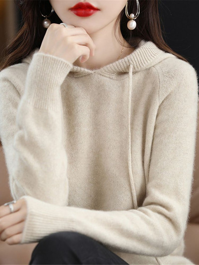 2022. Korejska moda Novo proljeće jesen Ženski pulover od kašmira Sportska majica s kapuljačom Puloveri Pletena jakna s donjim dijelom Ženska široka ulična odjeća