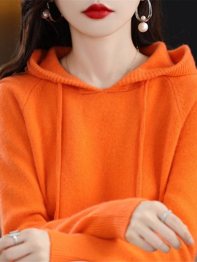 2022. Korejska moda Novo proljeće jesen Ženski pulover od kašmira Sportska majica s kapuljačom Puloveri Pletena jakna s donjim dijelom Ženska široka ulična odjeća