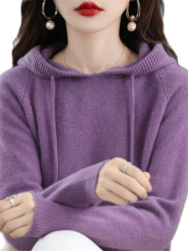 2022. Korejska moda Novo proljeće jesen Ženski pulover od kašmira Sportska majica s kapuljačom Puloveri Pletena jakna s donjim dijelom Ženska široka ulična odjeća