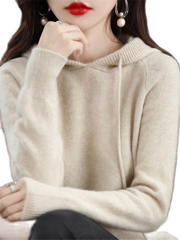2022. Korejska moda Novo proljeće jesen Ženski pulover od kašmira Sportska majica s kapuljačom Puloveri Pletena jakna s donjim dijelom Ženska široka ulična odjeća