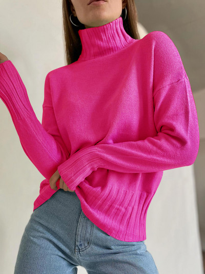 2023 Φθινοπωρινό χειμερινό ζιβάγκο πουλόβερ Γυναικεία πουλόβερ Πράσινα πλεκτά πουλόβερ Jumpers Γυναικείο απαλό λευκό βασικό πουλόβερ