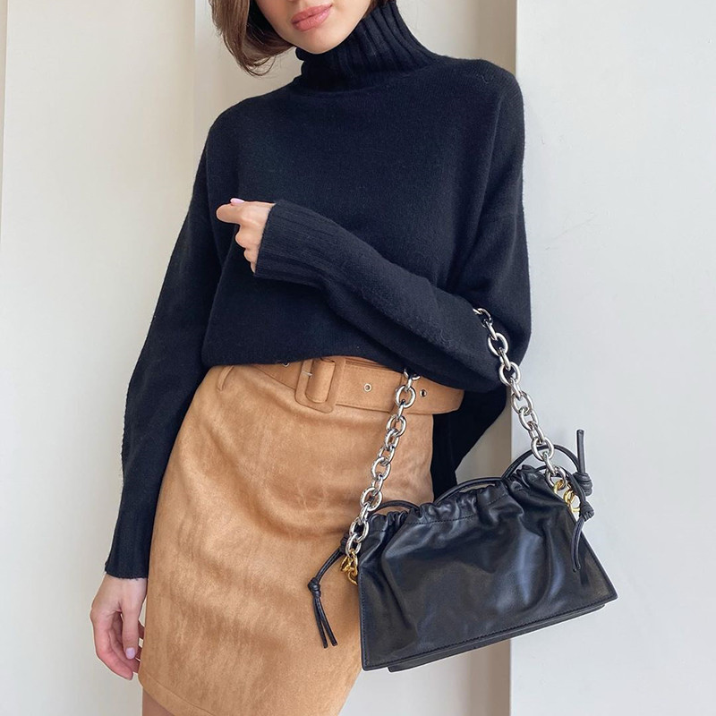 2023 Φθινοπωρινό χειμερινό ζιβάγκο πουλόβερ Γυναικεία πουλόβερ Πράσινα πλεκτά πουλόβερ Jumpers Γυναικείο απαλό λευκό βασικό πουλόβερ