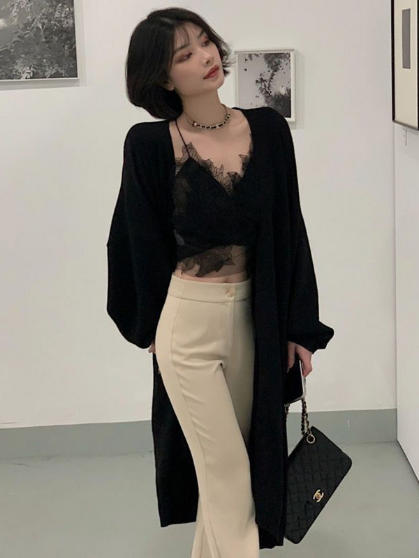 Kardigani Ženski jednobojni Proljetni, otporni na sunce Prozračni pleteni korejski stil Ulzzang Uredska dama Temperamentna Moda Ležerni