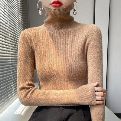 Horetong 2022 m. rudens žiemos vilnos megztinis moteriškas megztinis su vėžiu, elastingas, plonas megztas megztinis