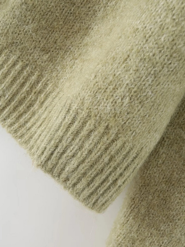 Novi ženski široki kratki pulover sa šal ovratnikom dugih rukava za ležerno pletenje LUJIA ALAN SW1833