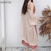 Naiste kardigan suvine päikesekindel õõnes, õhuke pehme, hingav elegantne pühadeaegne minimalistlik naiste mood Ulzzang uued sisestused