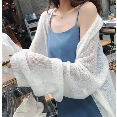 Naiste kardigan suvine päikesekindel õõnes, õhuke pehme, hingav elegantne pühadeaegne minimalistlik naiste mood Ulzzang uued sisestused