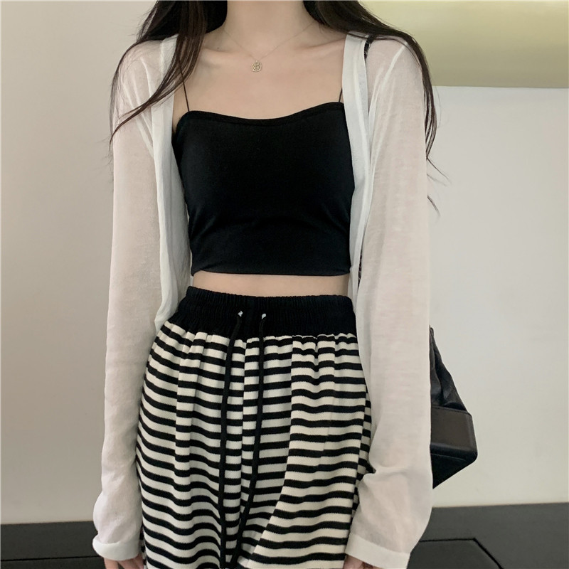 Ženski kratki kardigan otporan na sunce, uski, tanki, ljetni, u 5 boja, slatko, nježno pletivo, nova kombinacija, moderan korejski dugih rukava