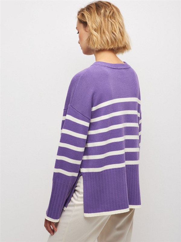 Γυναικείο Πλεκτό Πλεκτό Πουλόβερ Μακρυμάνικο O λαιμό Πλεκτό Πουλόβερ Μπλούζες Γυναικεία πουλόβερ Φθινόπωρο Χειμώνα Streetwear Λευκά casual πουλόβερ