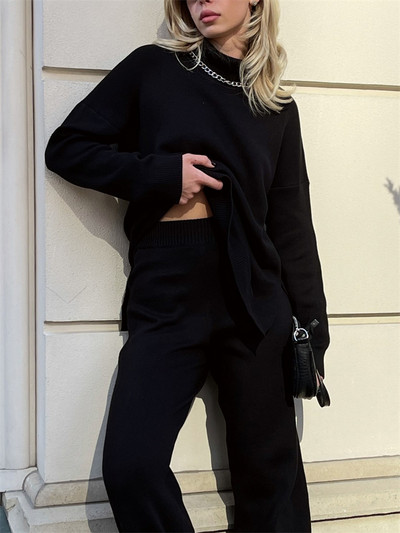 Φθινοπωρινό γυναικείο πλεκτό ζιβάγκο casual μακρυμάνικο Top Κορεάτικη μόδα Πράσινο Vintage Oversize πουλόβερ Χειμώνας 2023 Κομψή κυρία