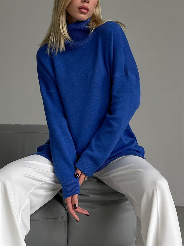 Φθινοπωρινό γυναικείο πλεκτό ζιβάγκο casual μακρυμάνικο Top Κορεάτικη μόδα Πράσινο Vintage Oversize πουλόβερ Χειμώνας 2023 Κομψή κυρία