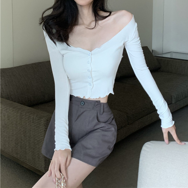 Pleteni kardigan Ženski Hotsweet Crop Slim Ulzzang Soft Tender Ležerna proljetna moda V-izrez Ulična odjeća za djevojke